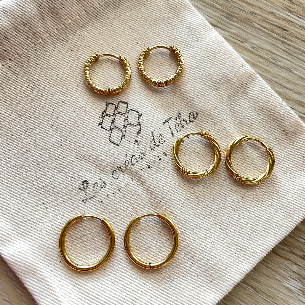 Créoles en acier inoxydable dorées par Les créas de Téha