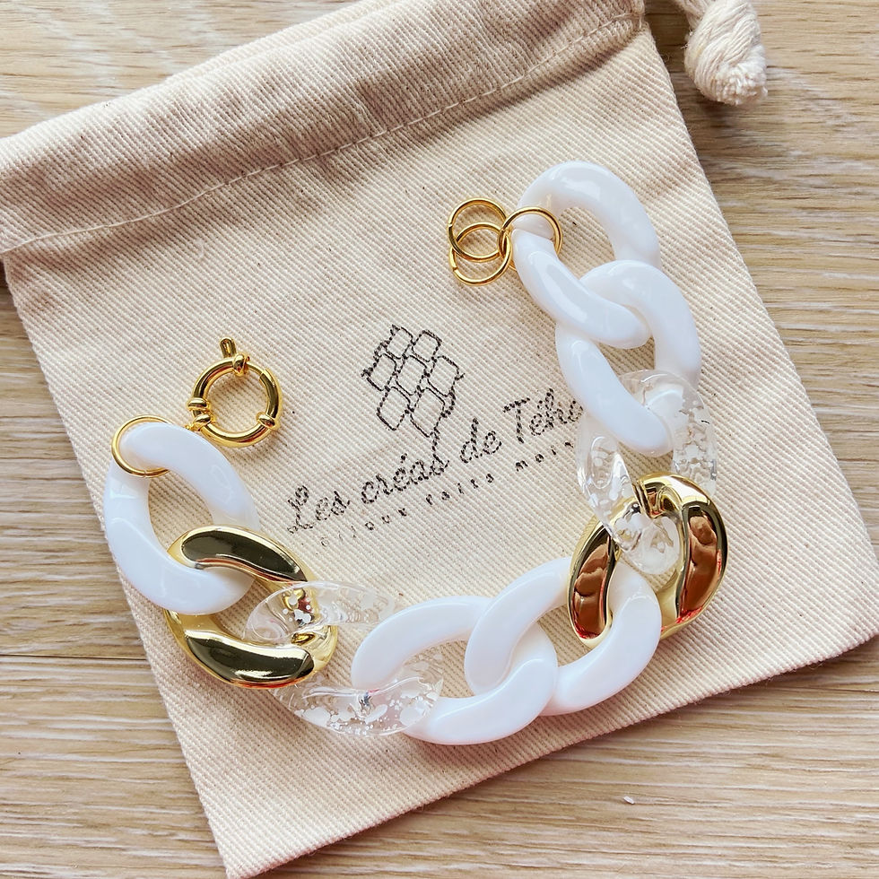 Miniature : Bracelet blanc et or, Les créas de Téha