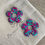 Miniature : Pampilles, breloques fleurs en résine epoxy avec paillettes modèle Flower