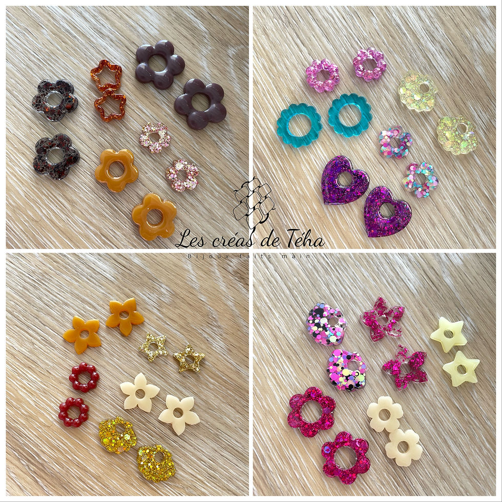 Lot de pampilles interchangeables en résine par Les créas de Téha