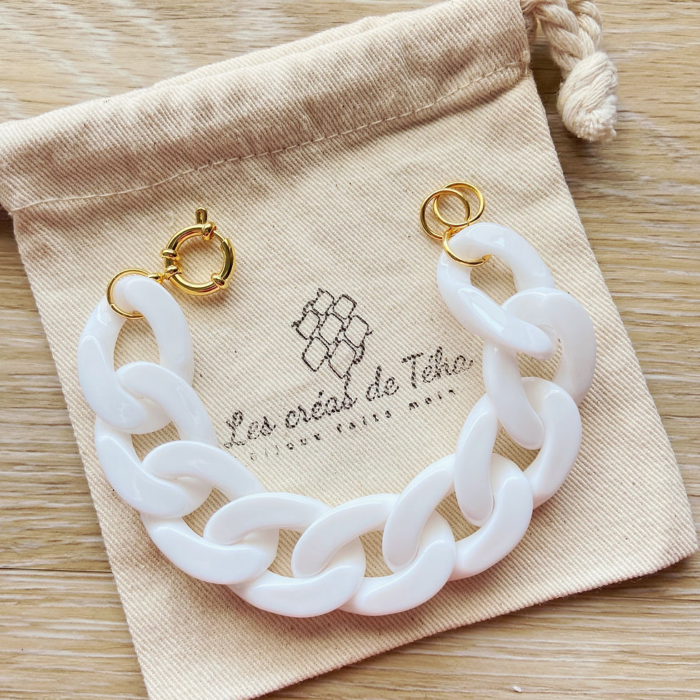 Miniature : Bracelet blanc chaîne, Les créas de Téha