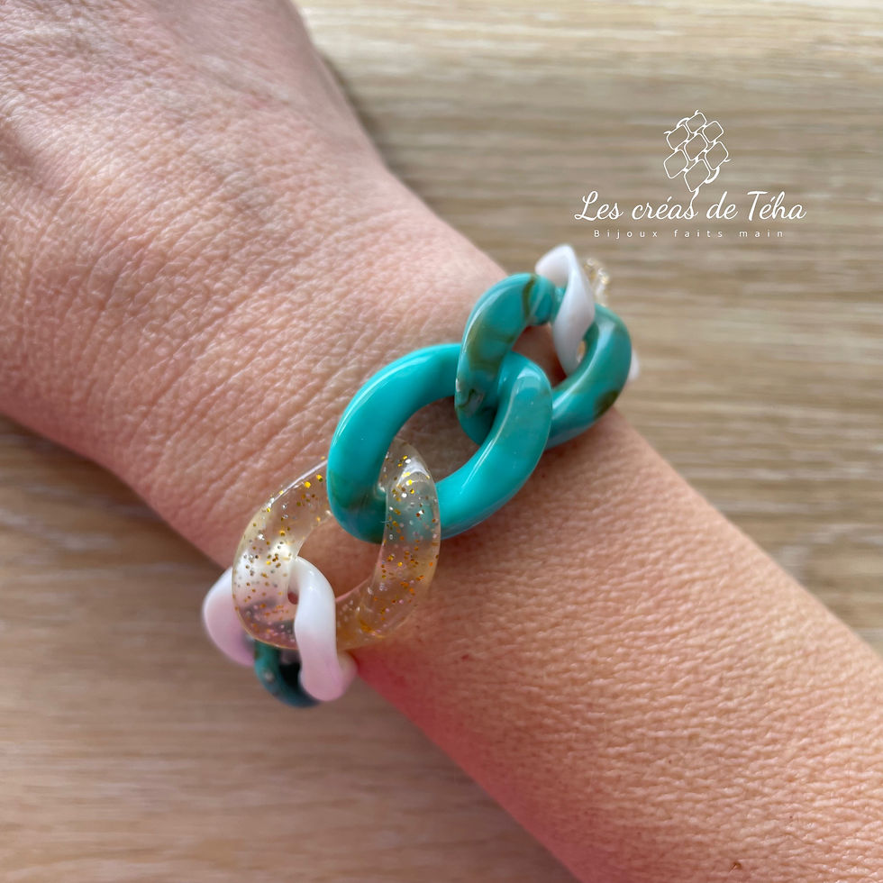 Bracelet en grosses mailles par Les créas de Téha