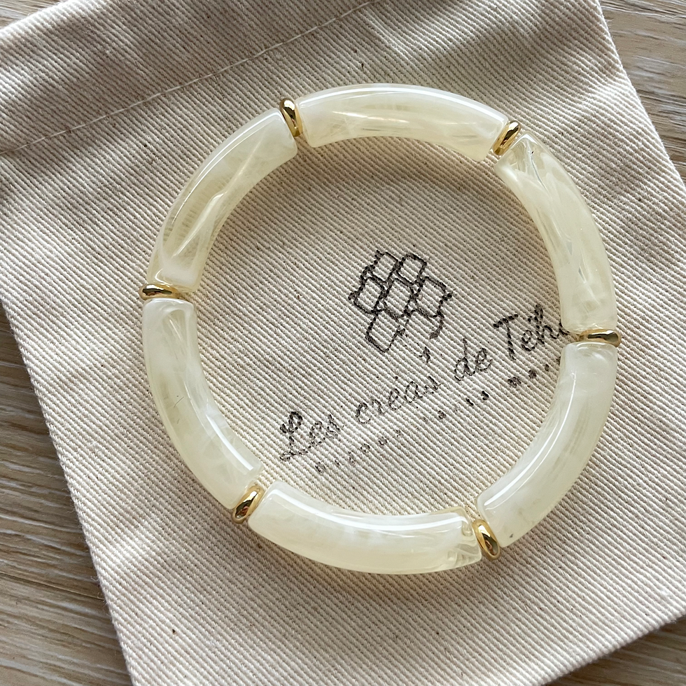 Miniature : Bracelet élastique en perles incurvées par Les créas de Téha