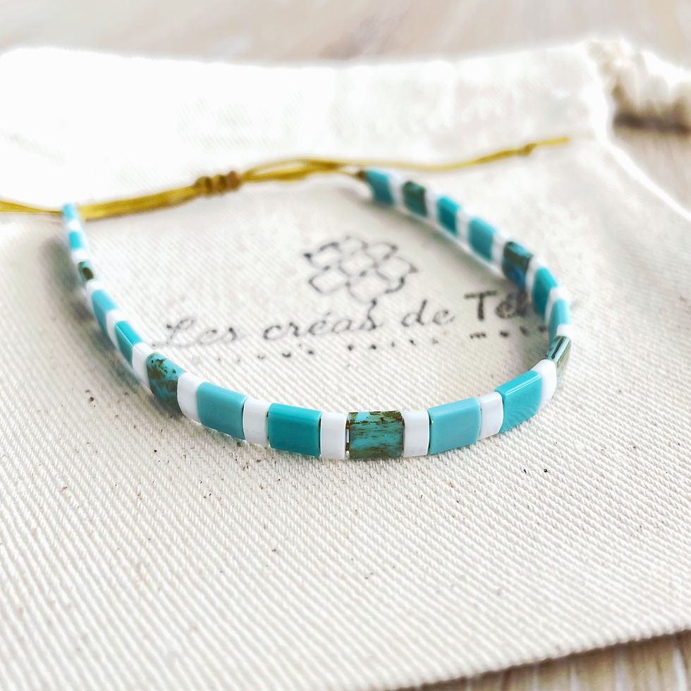 Bracelet turquoise et blanc Les créas de Téha