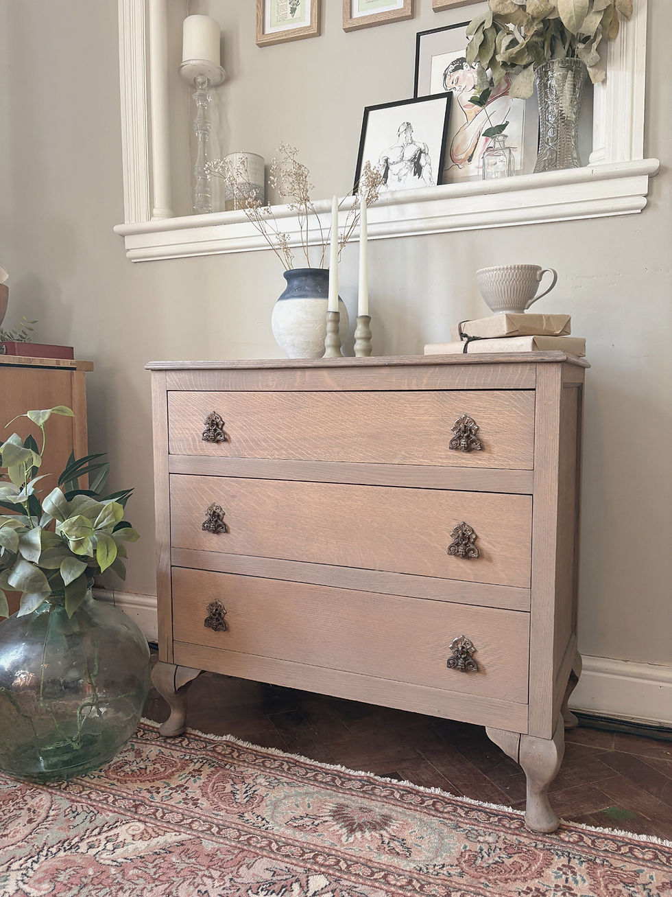 vintage up-cycled chest of drawers with three drawers