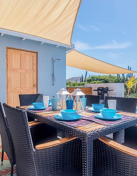 Outdoor dining poolside, Baby Beach Bliss Aruba