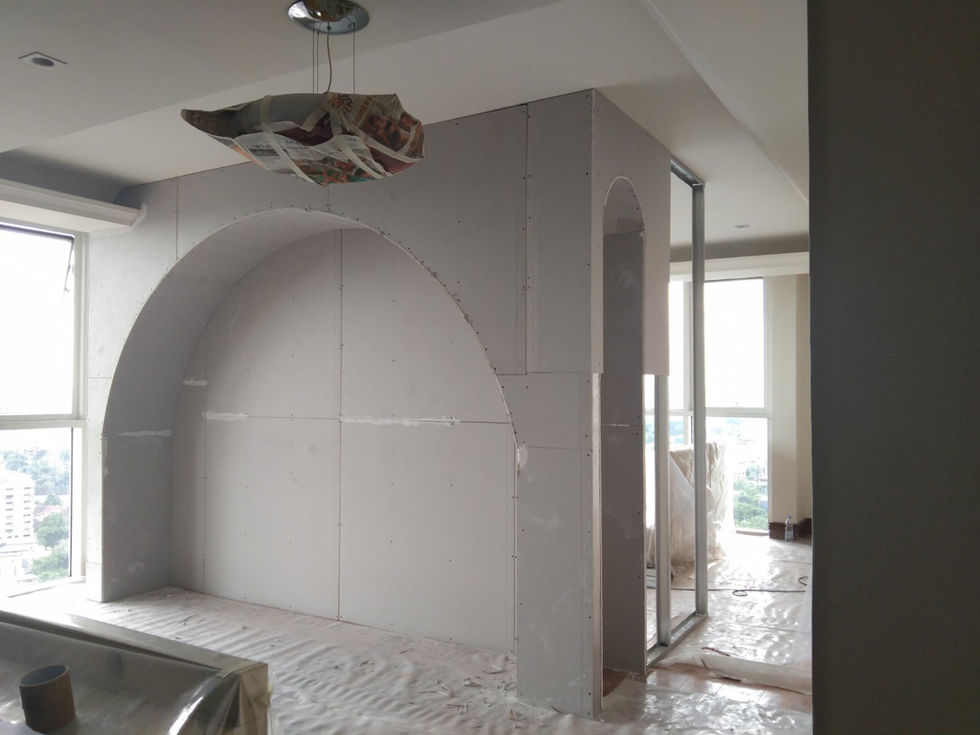 Drywall arch installation for AA2000 room renovation