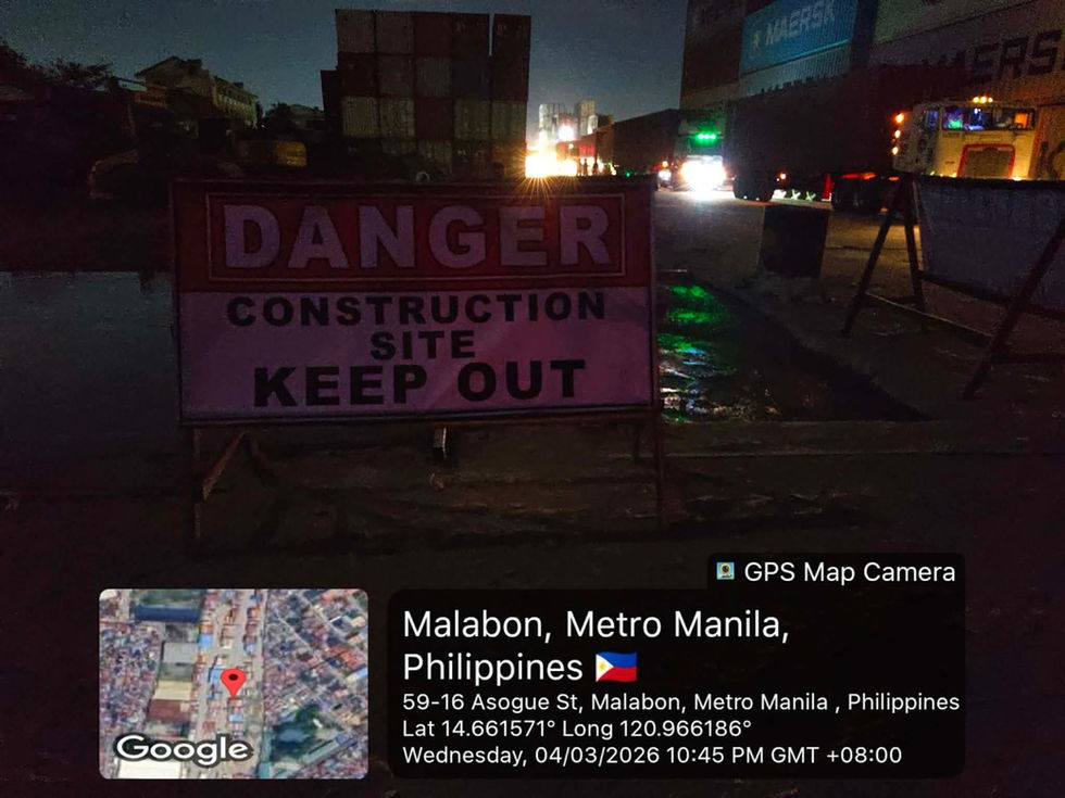 Danger Construction Site Keep Out sign in Malabon, Manila