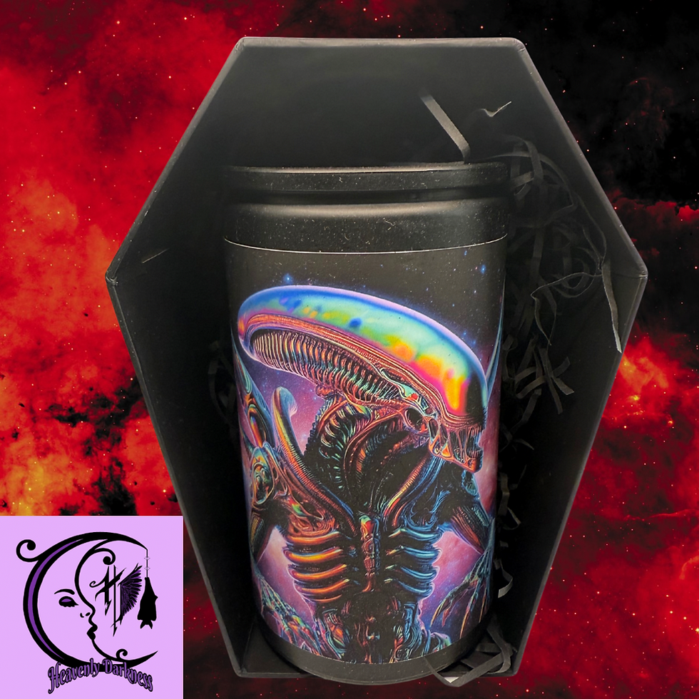 Alien Inspired Candle with Coffin Box