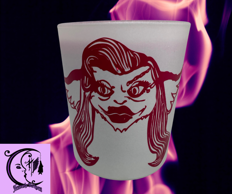Thumbnail: Gremlins Glass Candle M, soy wax, CLP, Horror, handmade, fantasy, my