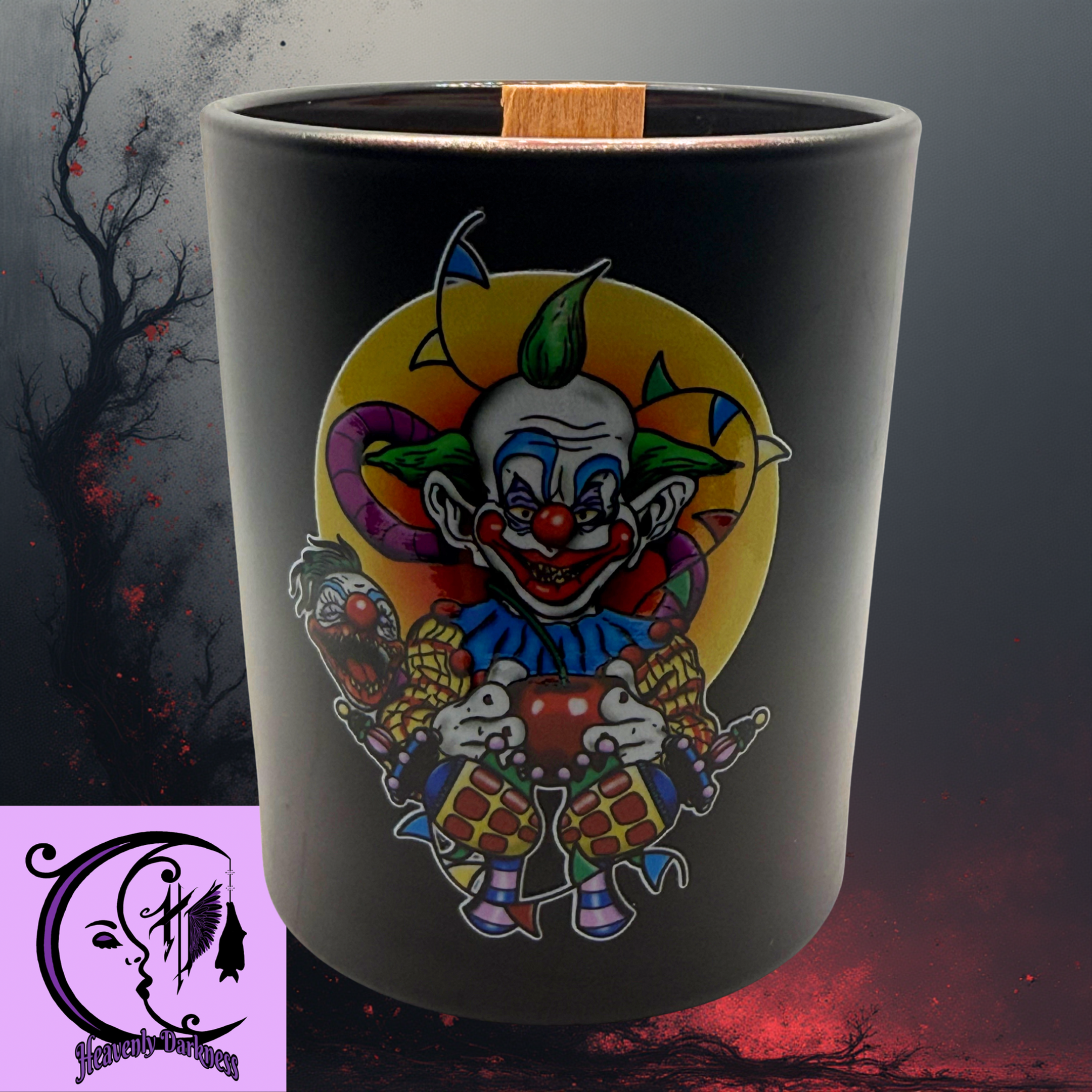 Clowns Glass Candle M, soy wax, CLP, highly scent
