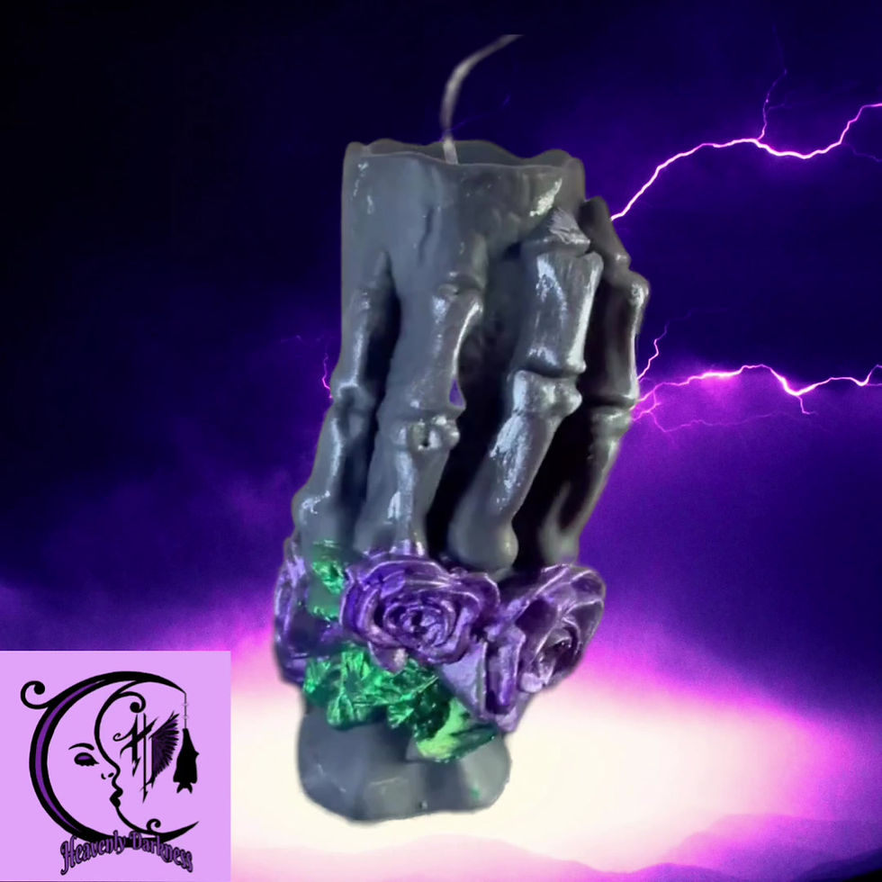Thumbnail: Medium Skeleton Rose Hand Candle, romantic, valentines, witchy, fantasy