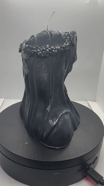 Thumbnail: Veiled Maiden Skull Candle, highly scented, handmade, soy wax, fantasy, witch