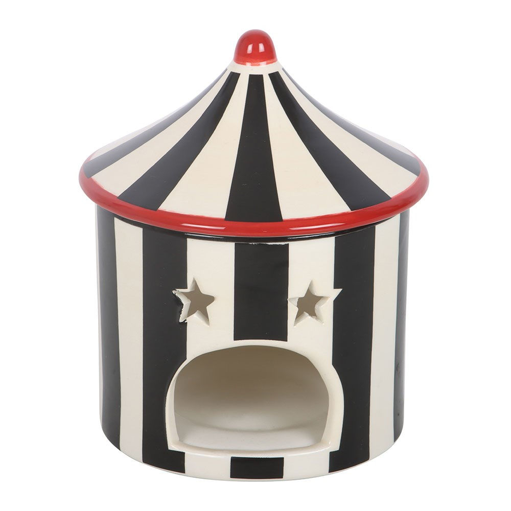 BLACK STRIPED CIRCUS TENT WAX BURNER