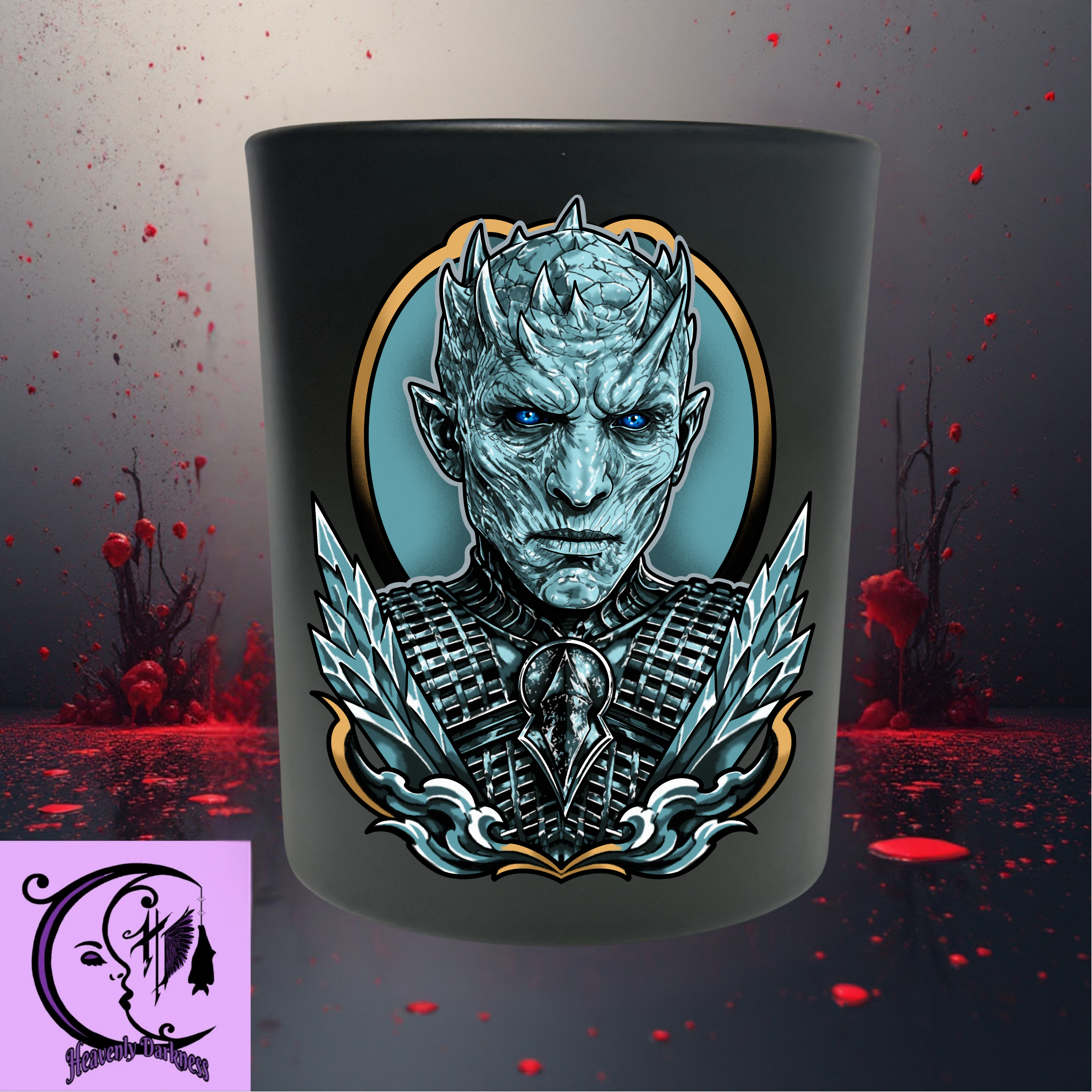 Night King Inspired Glass Candle 20cl, highly sc
