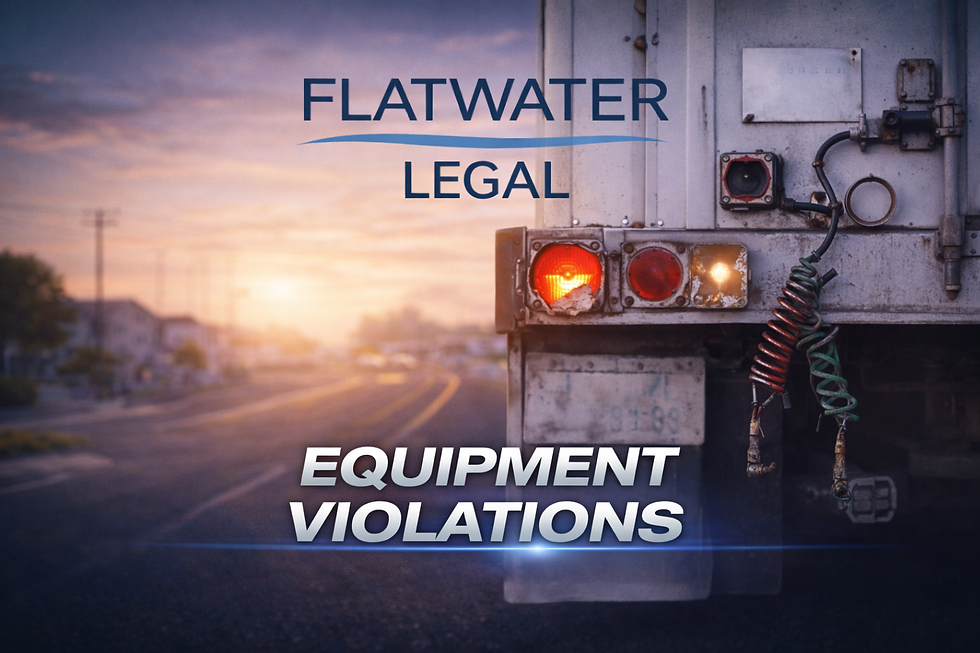 Image showing some faulty equipment on a semi truck with bad brake lights and hanging cables