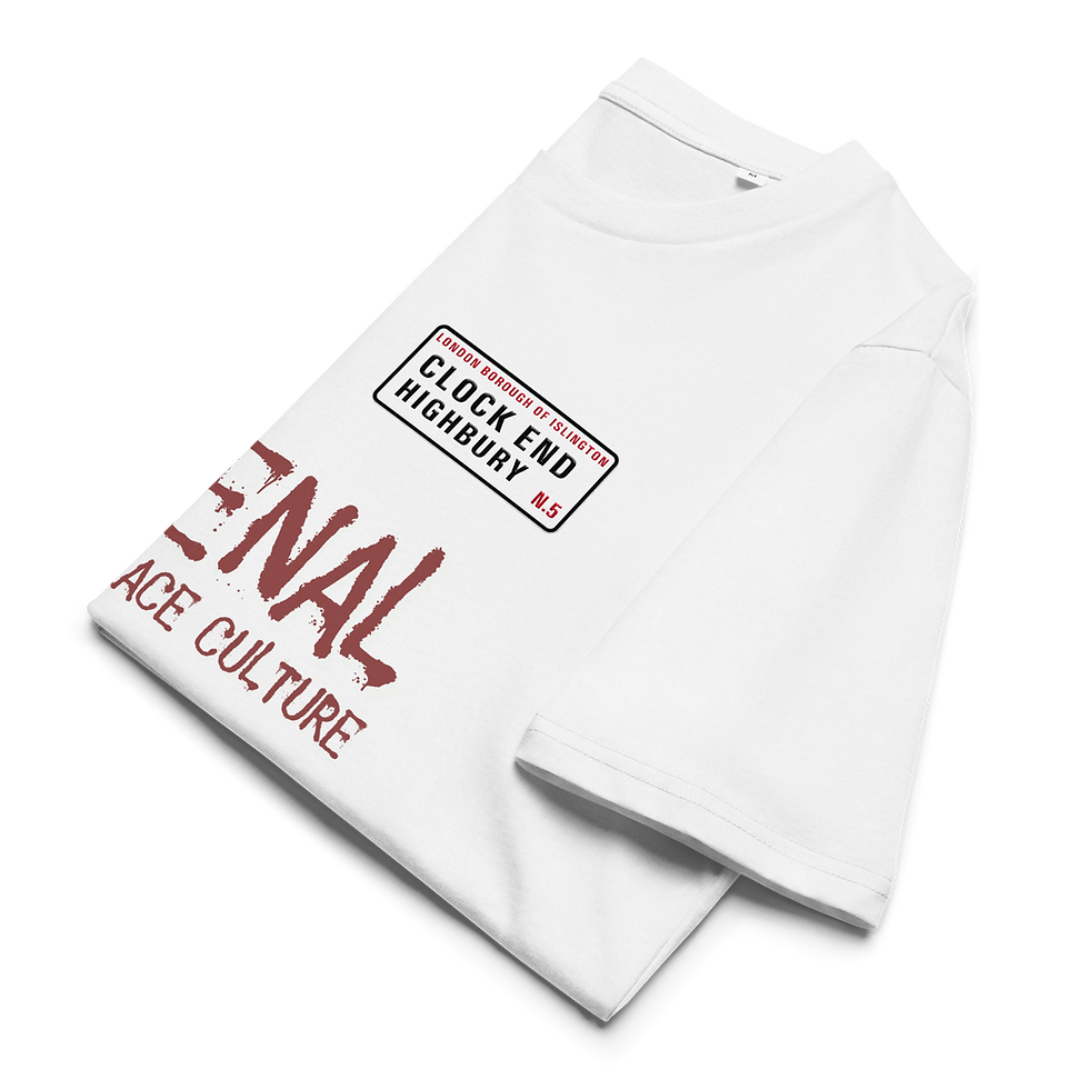 Miniatura: Clock End Highbury Terrace Culture Unisex organic cotton t-shirt
