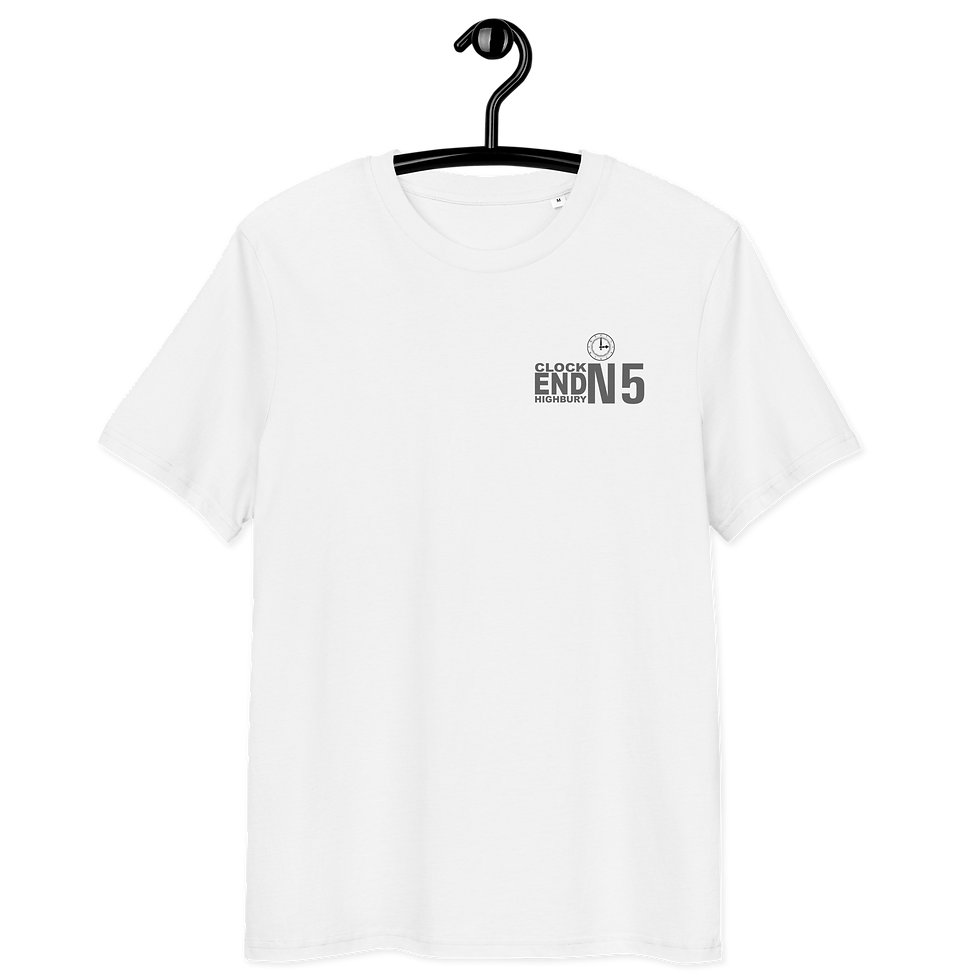 Thumbnail: Clock End Highbury N5 small print unisex organic cotton t-shirt