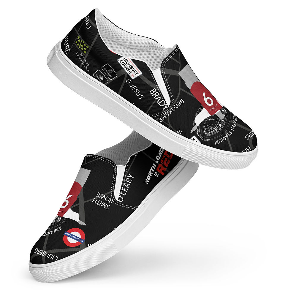 Thumbnail: Funky Map of London & Arsenal Fan Landmarks Women’s slip-on canvas shoes