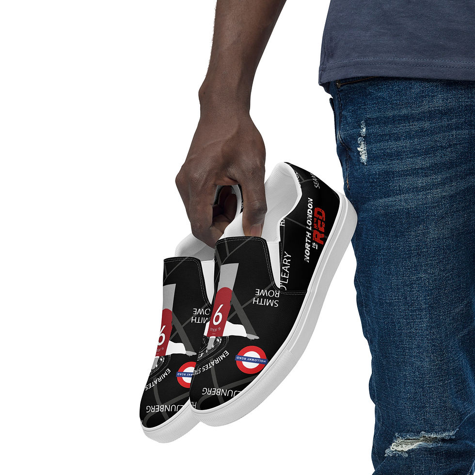 Miniatura: Funky Map of London & Arsenal Fan Landmarks Men’s slip-on canvas shoes