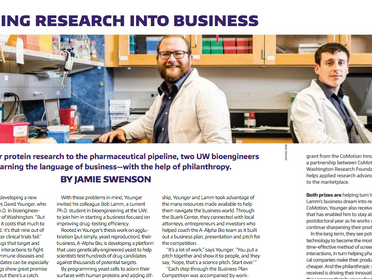 Turning Research Into Business: A-Alpha Bio featured in UW alumni magazine, Columns