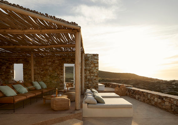 nature’s pallets in the sky at the bar of The Rooster Antiparos