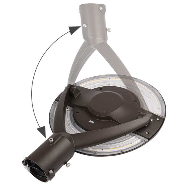 Thumbnail: TP421-W100 3CCT Tunable  Round LED Post Top Light Bronze or Black Smart Sensor