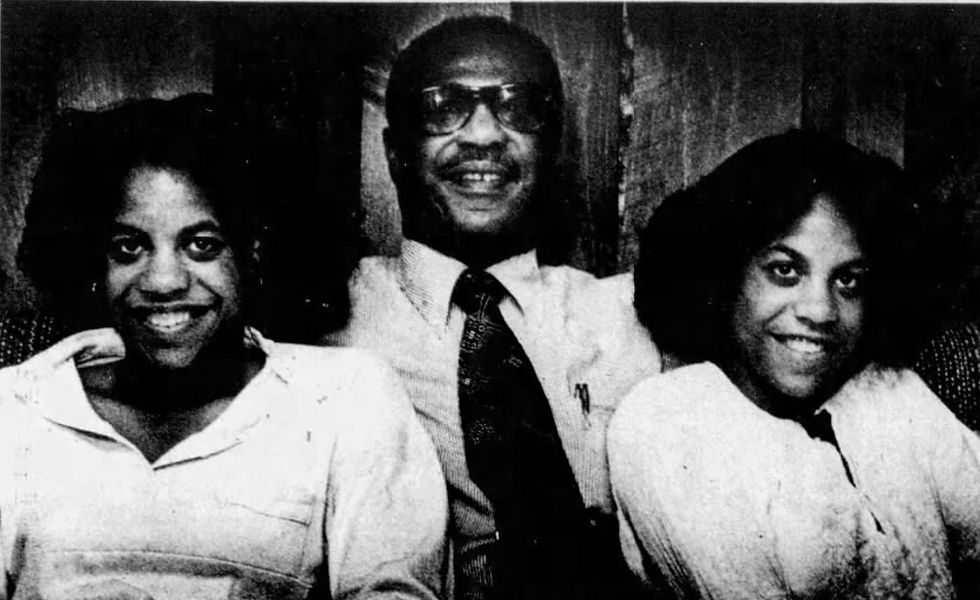 Karen (L) & Kim (R) with their father William Bucky Hatchett 1978