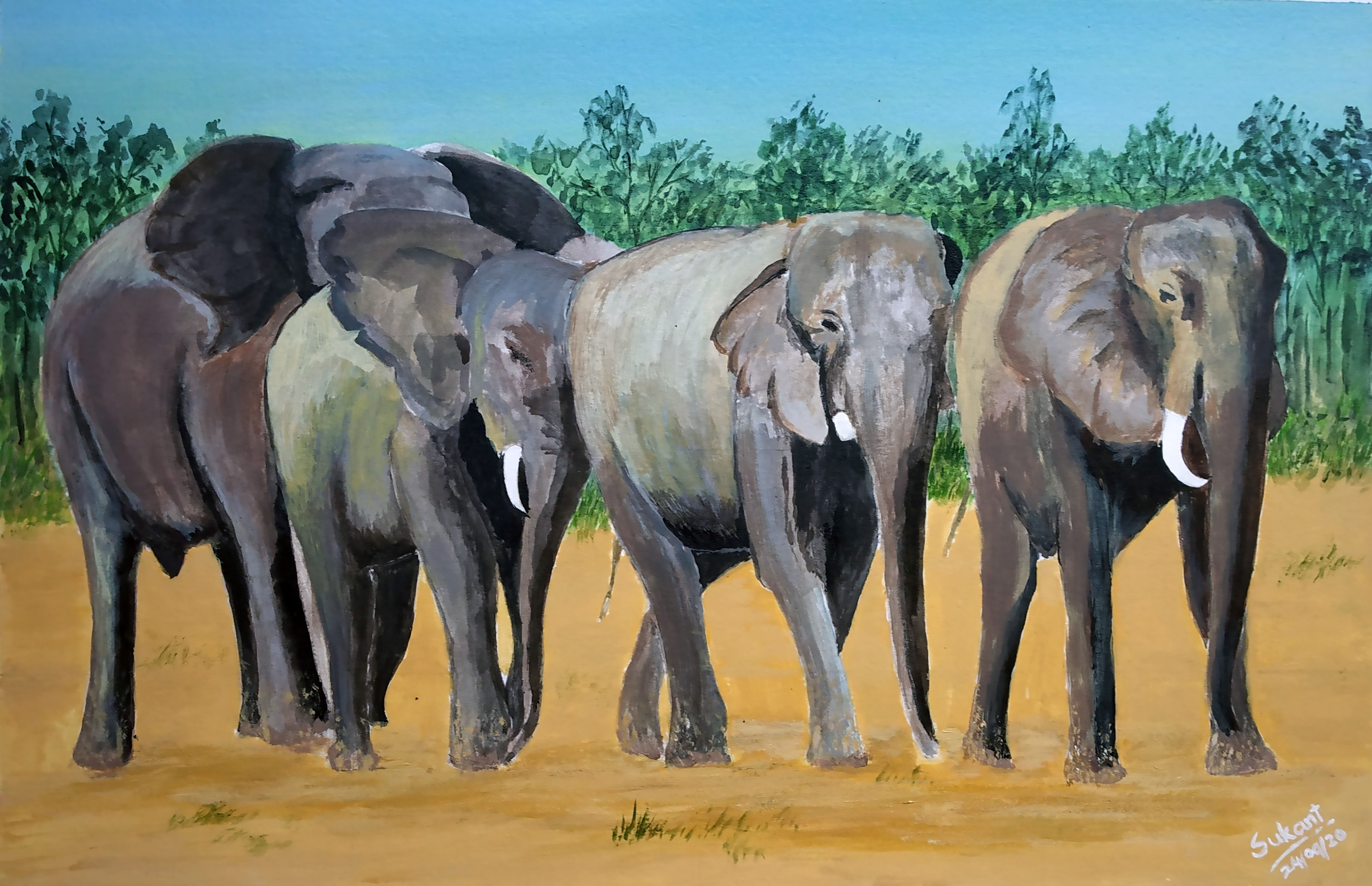 ART009-ELEPHANT HERD