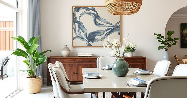 Create coastal chic dinning area interio