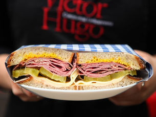Pastrami on Rye to go from Victor Hugo. 