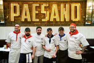 The team of pizza chefs