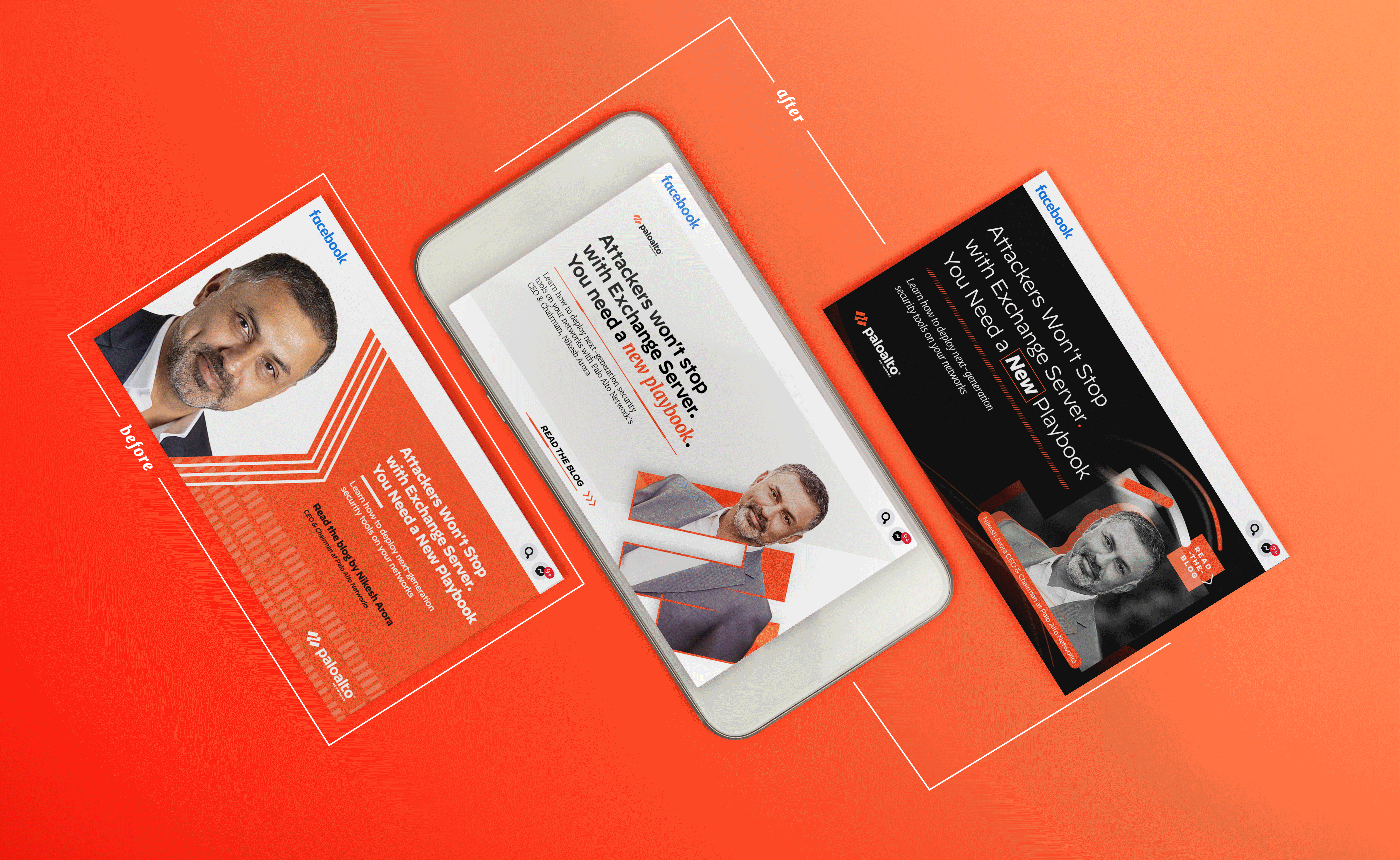 Colorful GIF featuring several static social posts