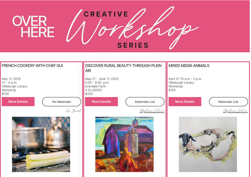 Image of the creative workshop series for Over Here Community Arts Adventure