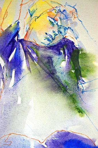 Jacob hot in Wales watercolour painting by Zangmo Alexander