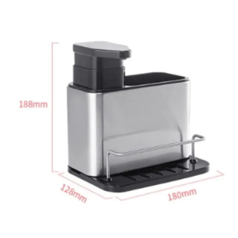 Miniatura: Porta Detergente Dispenser Sabão 400ml 3 em 1organizador de aço inoxidável