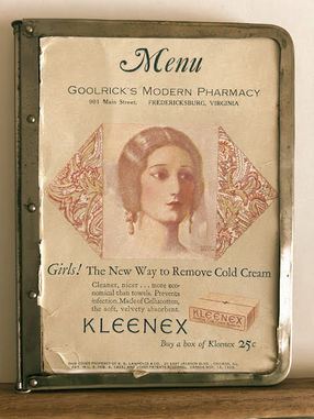 Vintage Menu of Goolrick's