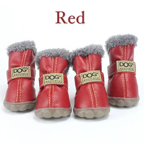 Thumbnail: Winter Pet Dog Shoes Warm Snow Boots Waterproof Fur 4Pcs/Set Small Dogs Cotton