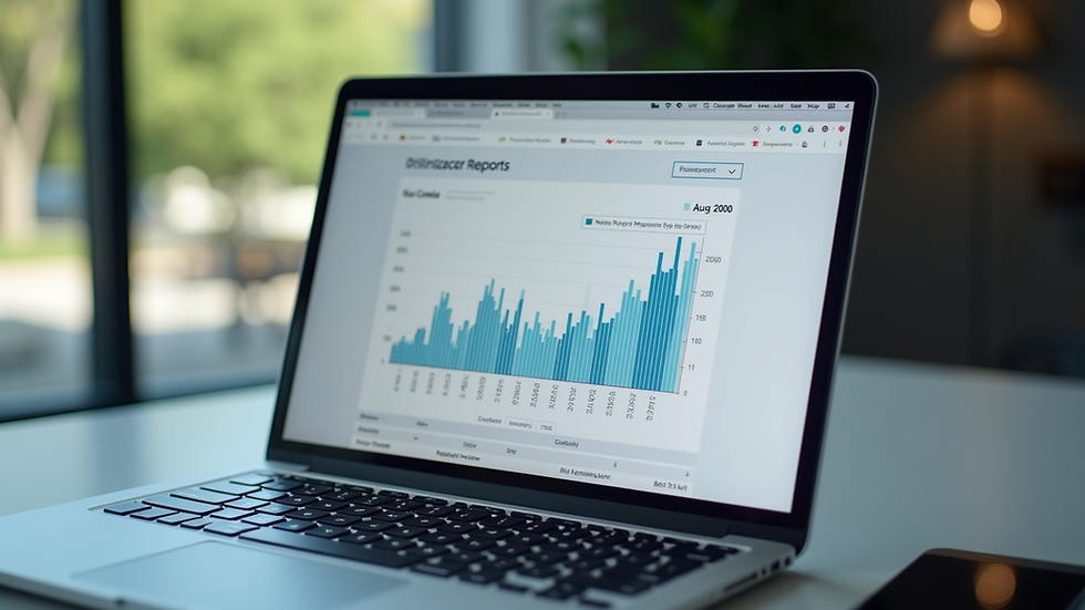 Close-up view of a salary report on a laptop screen