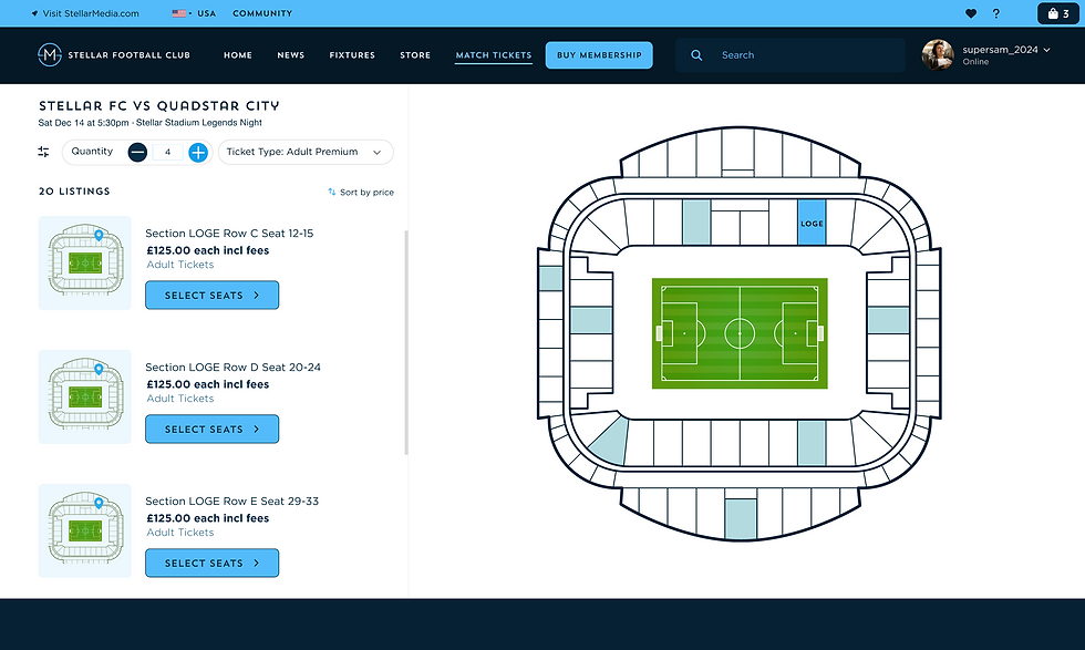 Image showing updated Desktop view of ticketing mid-fidelity prototype with membership options.