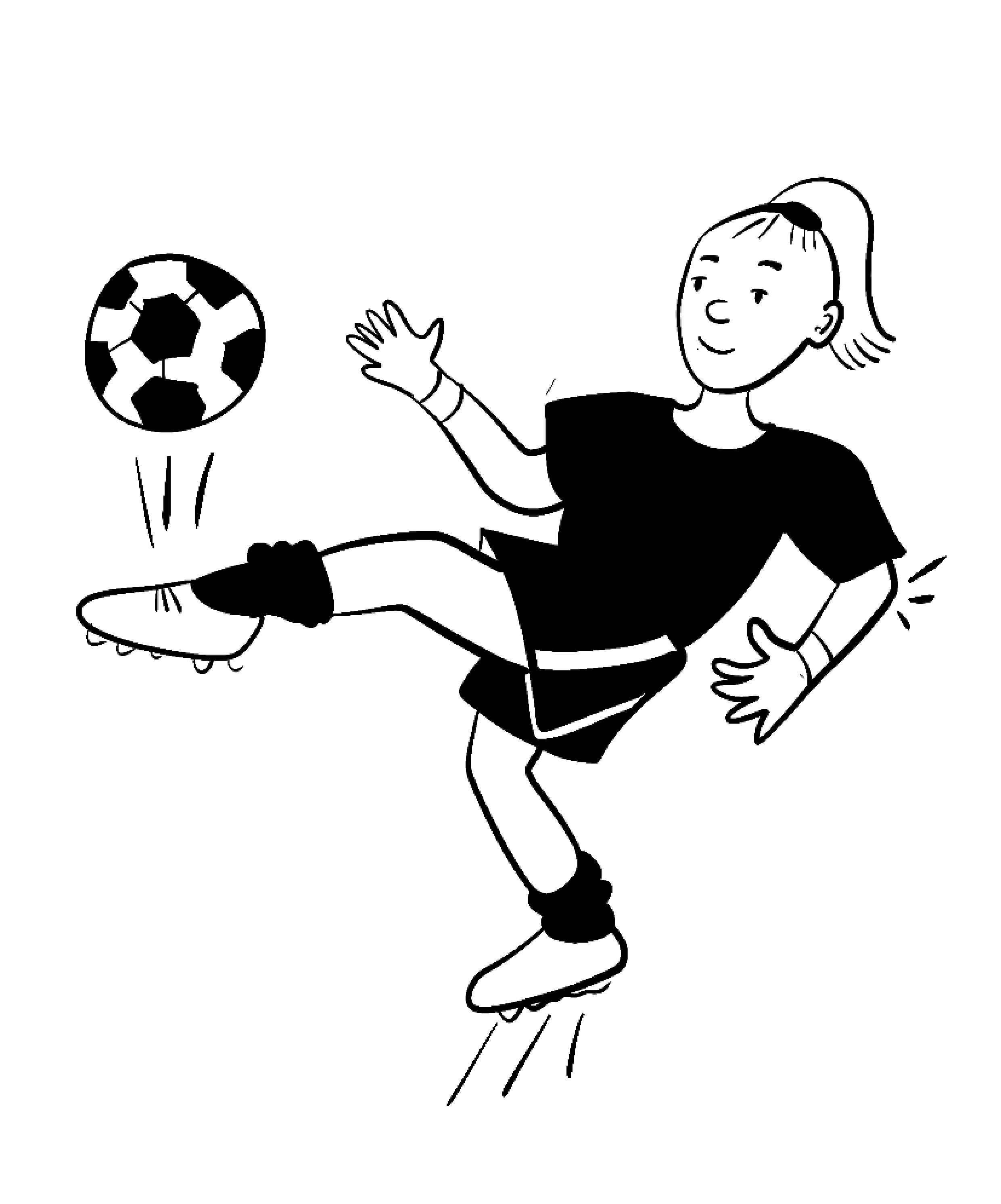 Girl playing football illustration