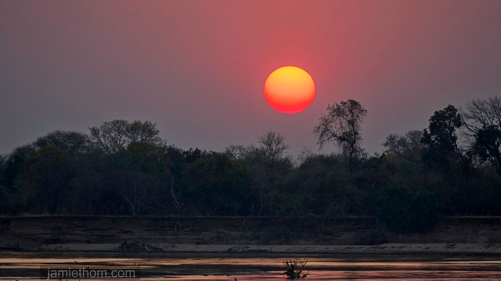 Magical sunrises and sunsets over the Zambezi and Luangwa Rivers
