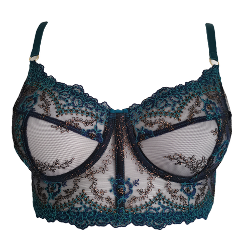 Teal Gold DemiCup Bra Andreea Preda