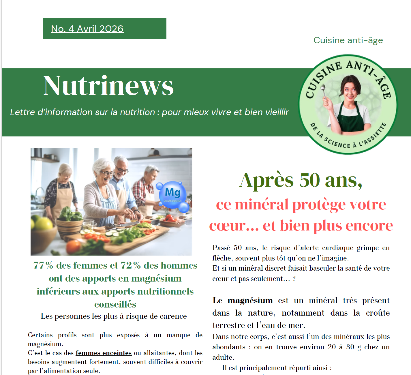 Après 50 ans, ce minéral souvent oublié protégerait votre cœur et plus ...