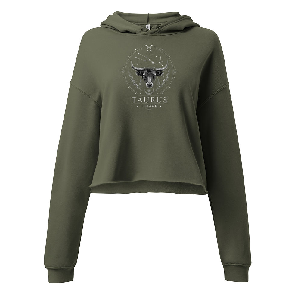 Thumbnail: Taurus (front and back) - Crop Hoodie