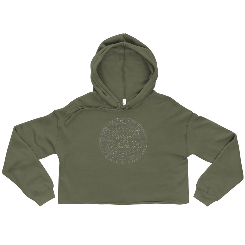 Thumbnail: Zodiac Wheel (front and back) - Crop Hoodie