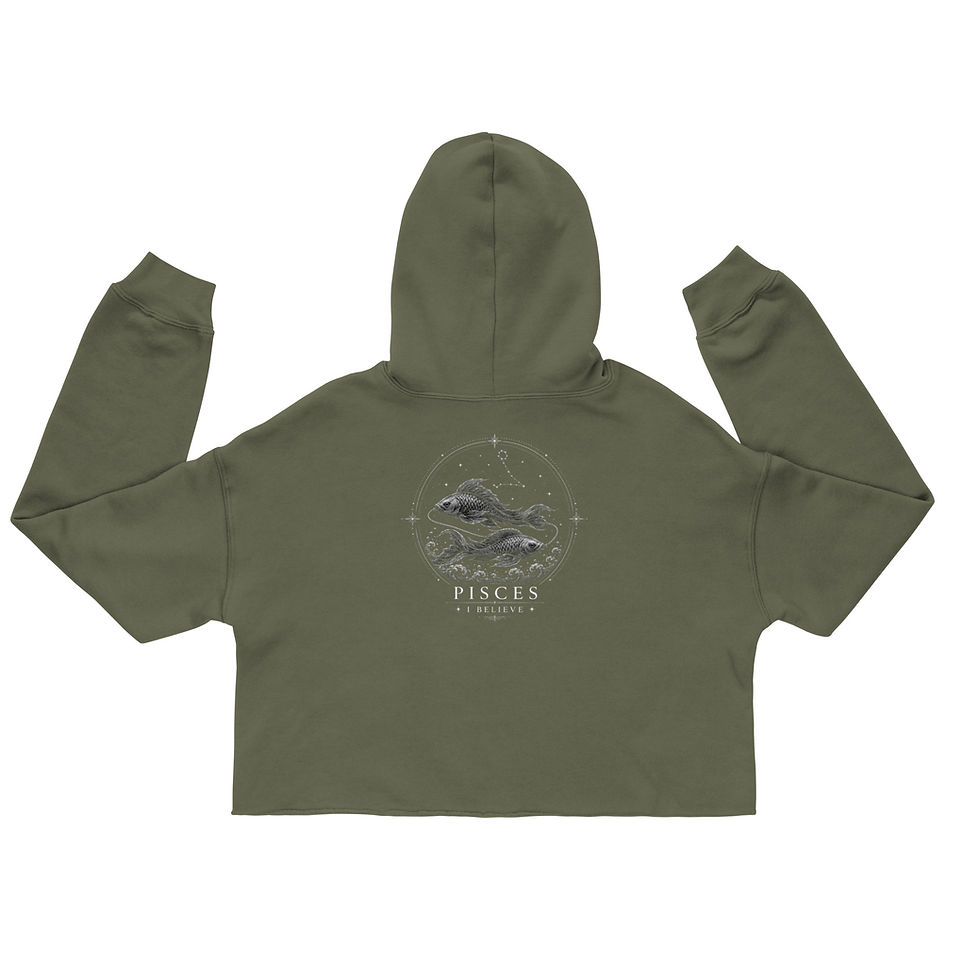 Thumbnail: Pisces (front and back) - Crop Hoodie