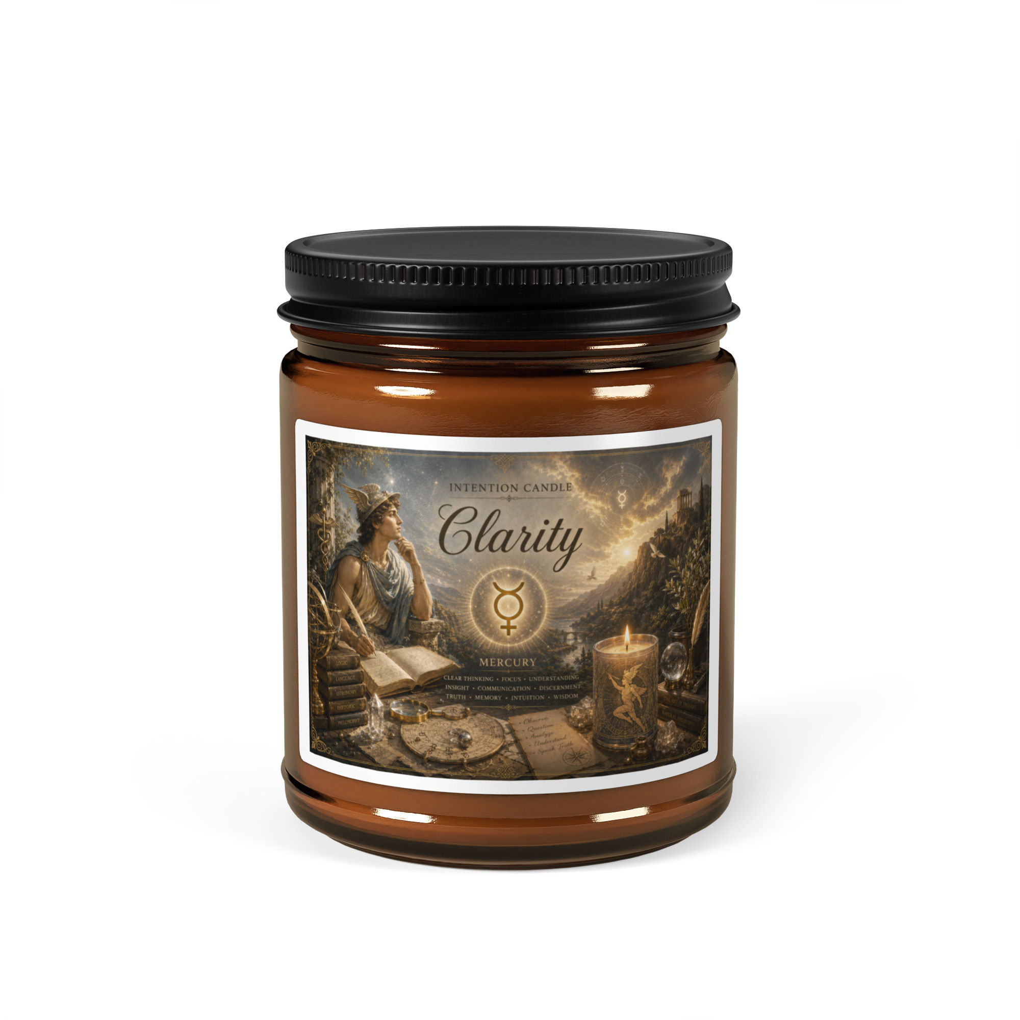 Clarity - Intention candle: Amber jar soy candle copy