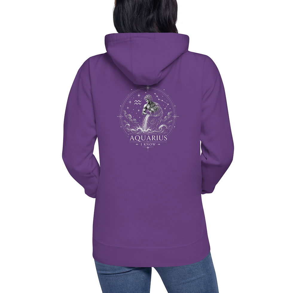 Thumbnail: Zodiac signs - Aquarius (front and back): Unisex Hoodie 