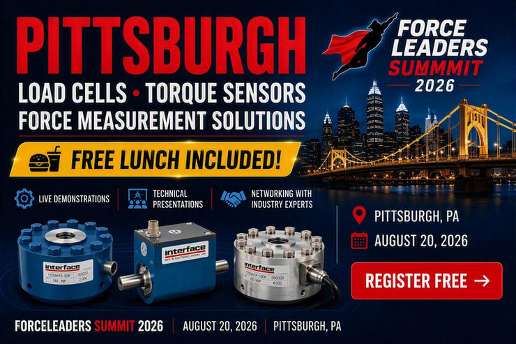 August 20th 20206, Pittsburgh PA, Free to attend, Free lunch included, learn about load cells, torque sensors, multi axis sensors